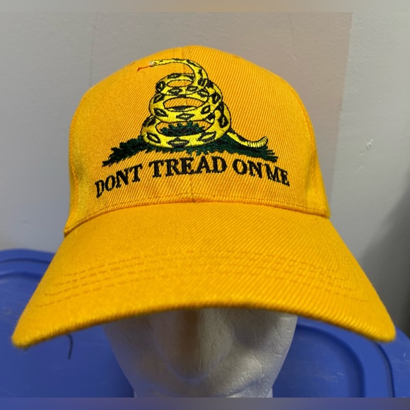 Embroidered Yellow Gadsden Don't Tread on Me Baseball Style hat Cap Adjustable - Picture 2 of 9